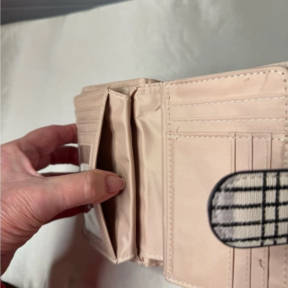 Plaid Wallet in Black, Pink, and Gray NWOT
